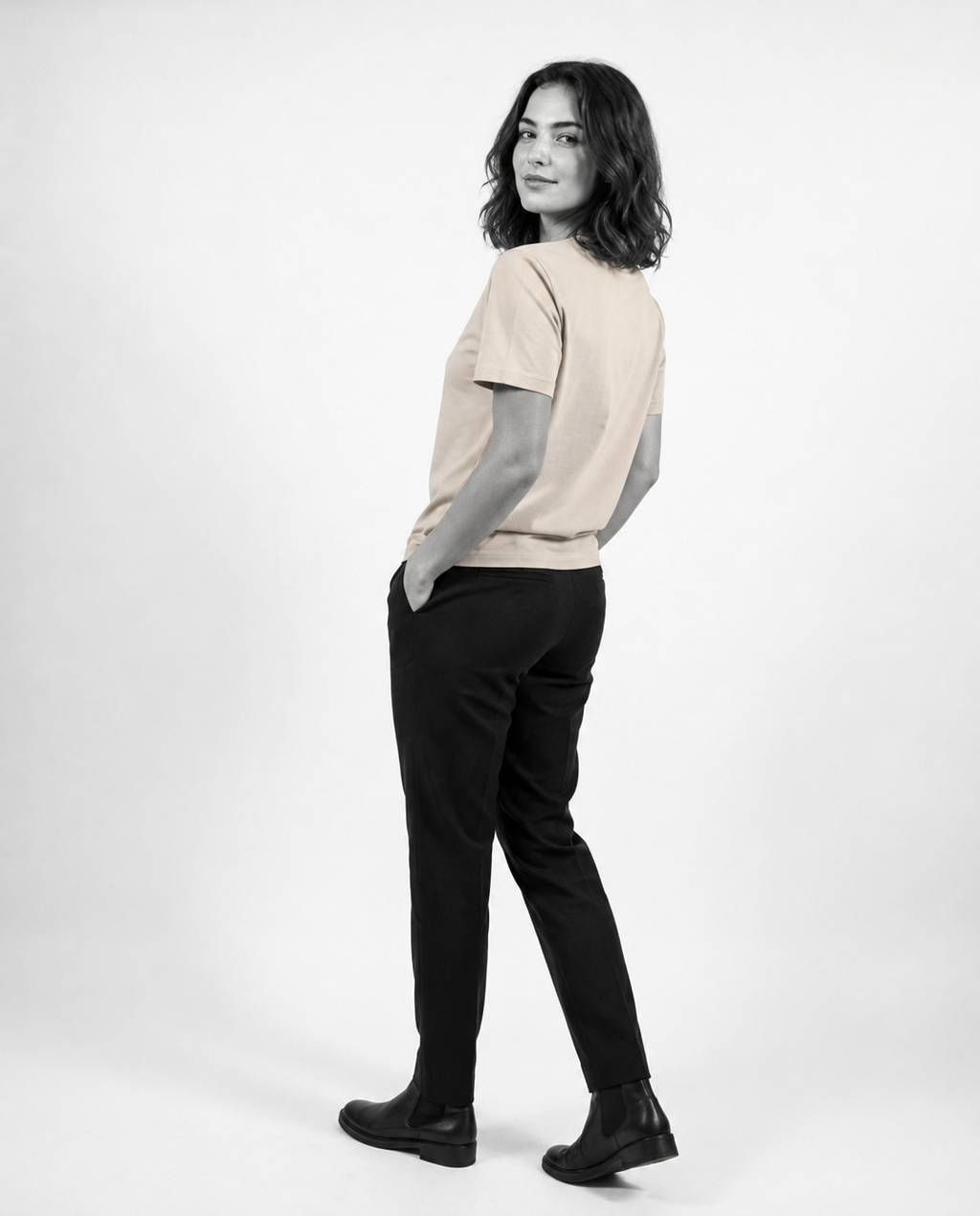 plain oversized t-shirt (beige)