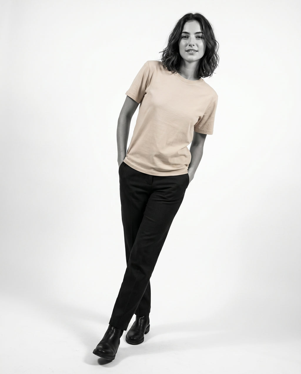 plain oversized t-shirt (beige)